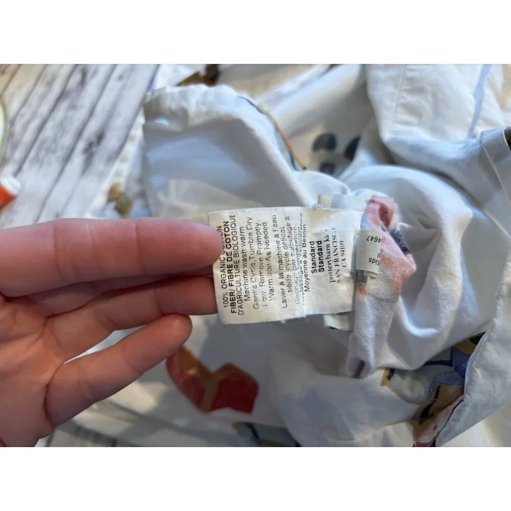 Pottery Barn Kids Busy Builder Rocks Construction PAIR Standard Pillowcases
